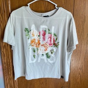 Floral Adidas Crop Tee
